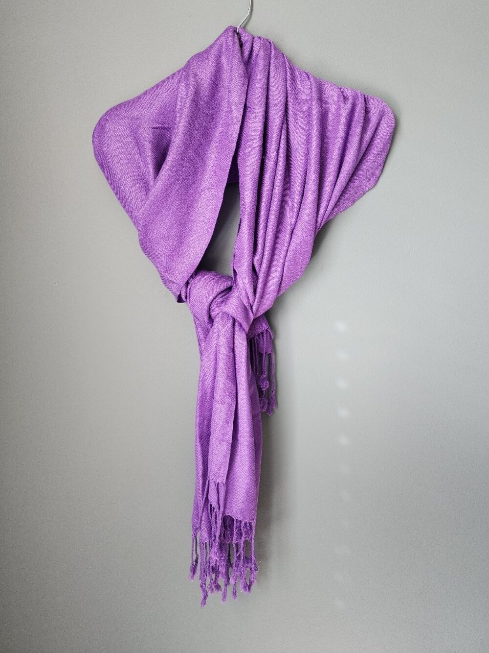 Purple Pashmina Scarf Wrap w/Fringe